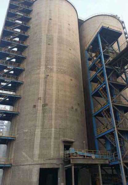 水泥庫清庫，清理鋼板倉