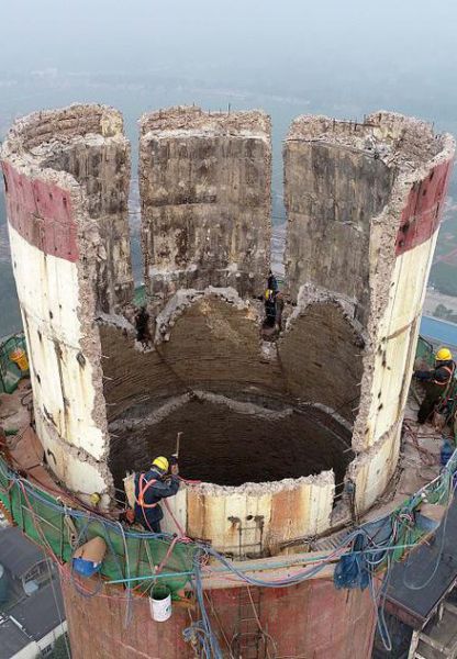 煙囪拆除，水塔拆除